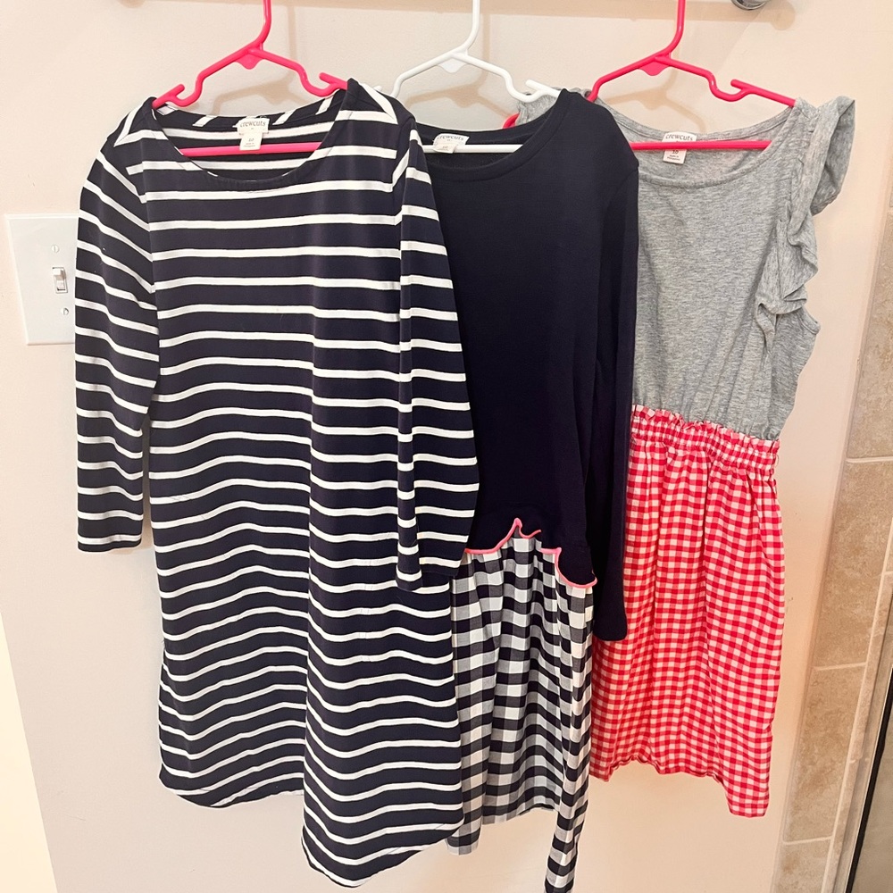 Crewcuts Striped and Gingham Kids Dresses trio